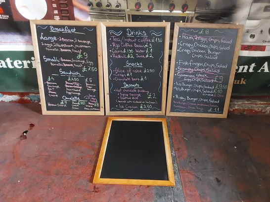 SET OF 4 RESTAURANT MENU BLACKBOARDS 