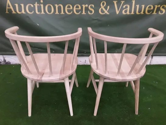 SET OF 2 OAK DINING CHAIRS