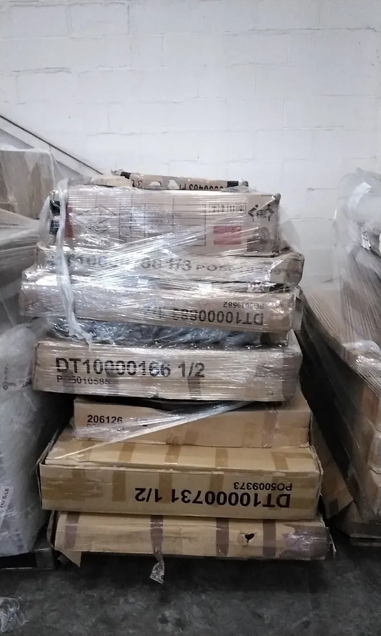 PALLET OF ASSORTED BOXED DINING FURNITURE PARTS