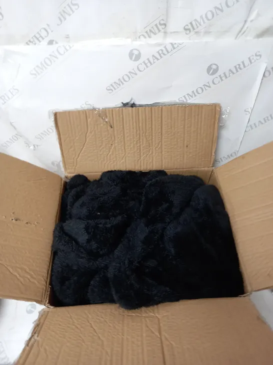 COZEE HOME FLUFFY PONCHO IN BLACK