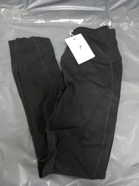 GYMSHARK CROSSOVER LEGGINGS IN BLACK - SMALL