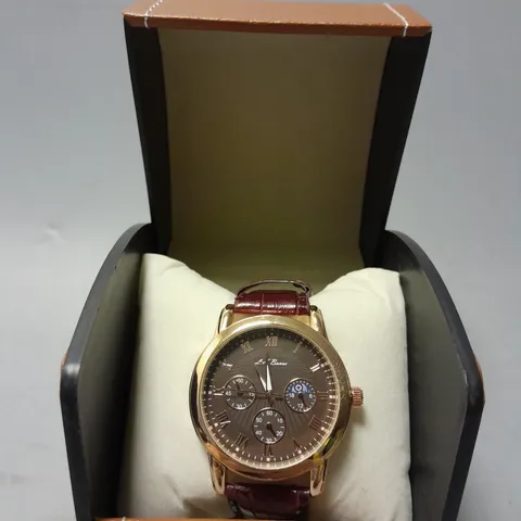 BOXED L.A BANUS LEATHER STRAP WITH ROSE GOLD DIAL 