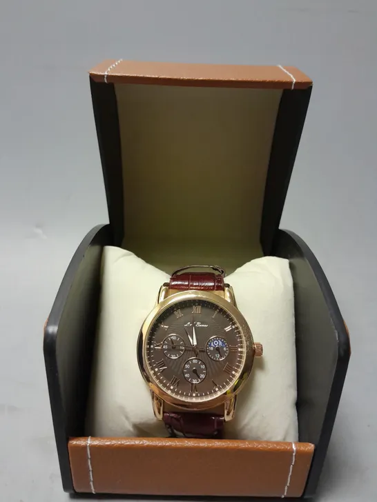 BOXED L.A BANUS LEATHER STRAP WITH ROSE GOLD DIAL 