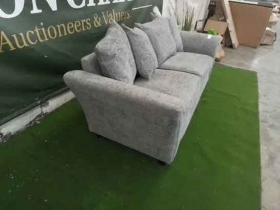 DESIGNER GREY FABRIC THREE SEATER SOFA