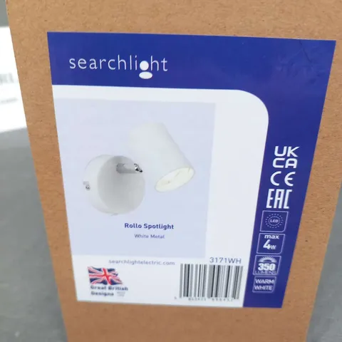 12 BRAND NEW BOXED SEARCHLIGHT ROLLO SPOTLIGHT WHITE METAL AND CHROME