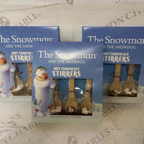 LOT OF APPROXIMATELY 20 'THE SNOWMAN AND THE DOG' HOT CHOCOLATE STIRRERS 