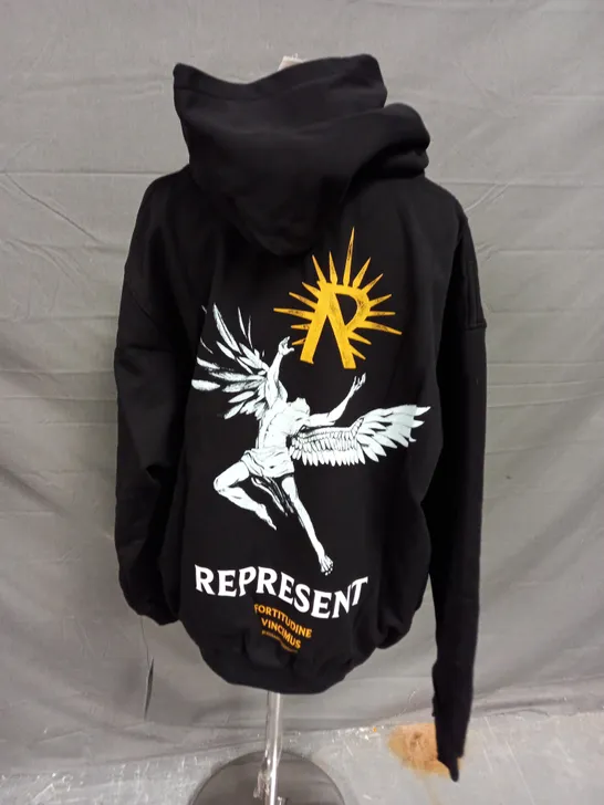 REPRSENT ICARUS HOODIE IN JET BLACK - MEDIUM