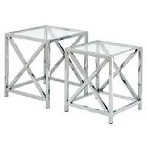 BOXED CHRISTIE NEST OF TABLES - CHROME 