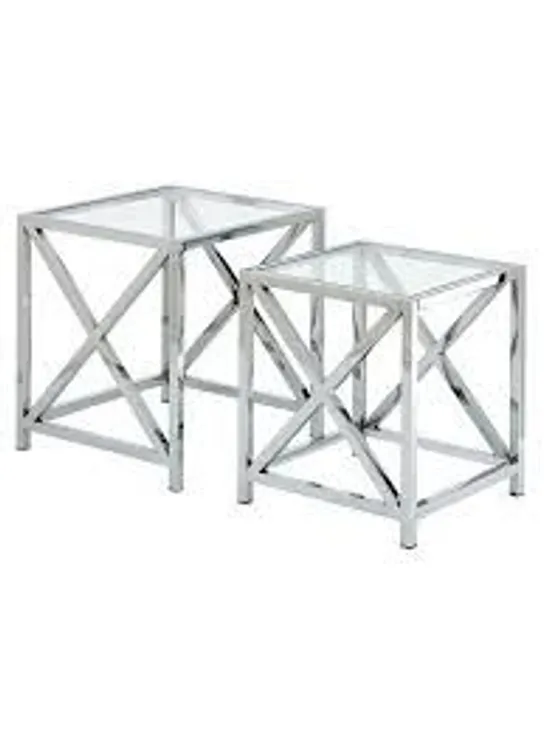 BOXED CHRISTIE NEST OF TABLES - CHROME  RRP £199.99