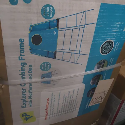 BOXED TP EXPLORER CLIMBING FRAME WITH PLATFORM & DEN BLUE