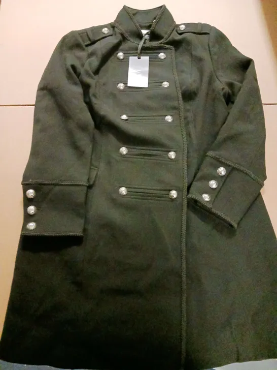 JULIEN MACDONALD LADIES MILITARY COAT BLACK SIZE 14