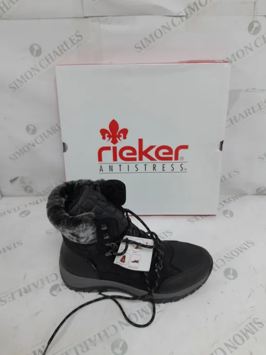 BOXED RIEKER BLACK WINTER HIKING BOOTS SIZE 6 