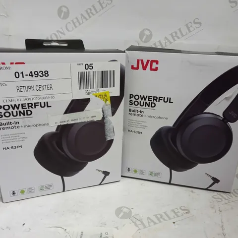 JVC POWERFUL SOUND STEREO HEADPHONES x2 