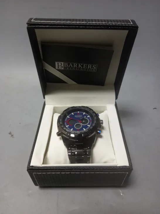 BARKERS OF KENSINGTON MEGA SPORT BLUE DIAL WATCH 