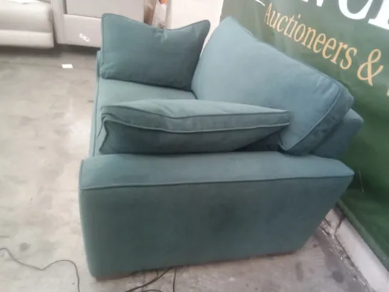 DESIGNER THE LOUNGE COMPANY MADE ARMCHAIR - TEAL/GREEN FABRIC 