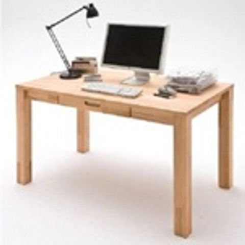 BOXED CENTO 2 SOLID CORE BEECH COMPUTER DESK WITH DRAWERS
