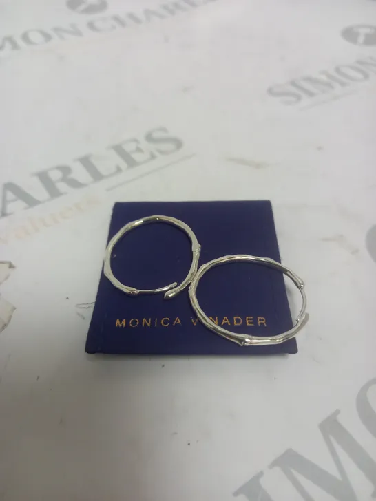 MONICA VINADER SILVER TEXTURE HOOP EARRINGS 