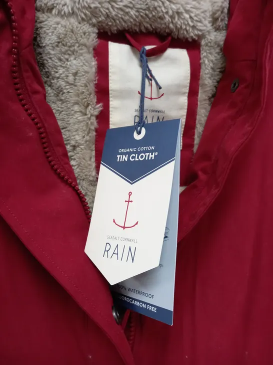 SEASALT CORNWALL RIVER SEA COAT IN RED - UK 14