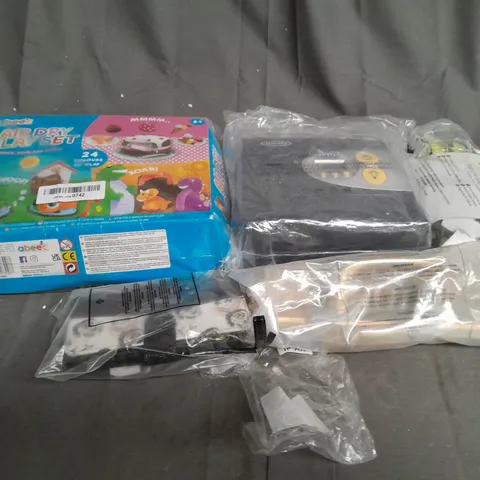 LARGE BOX OF ASSORTED HOUSEHOLD ITEMS TO INCLUDE AIR DRY CLAY SET, PHONE CASES AND MINI RADIATOR