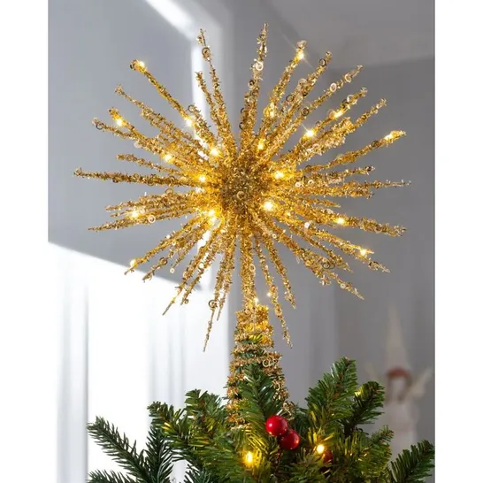 GLITTER STAR BURST TREE TOPPER