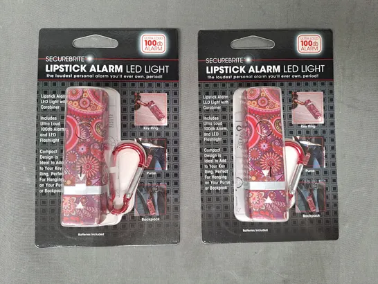 BOXED SECUREBRITE SET OF 2 LIPSTICK SAFETY ALARMS WITH FLASHLIGHT