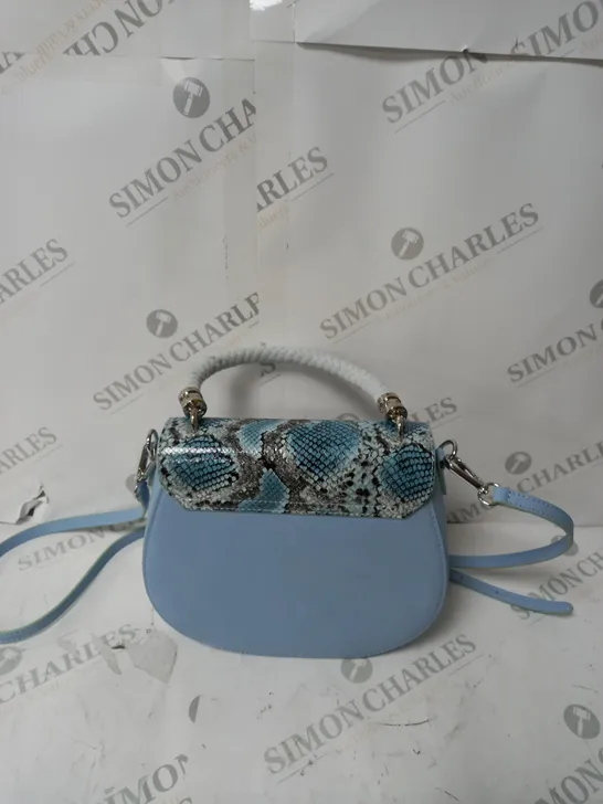 MODA IN PELLE HAND BAG - BLUE. 