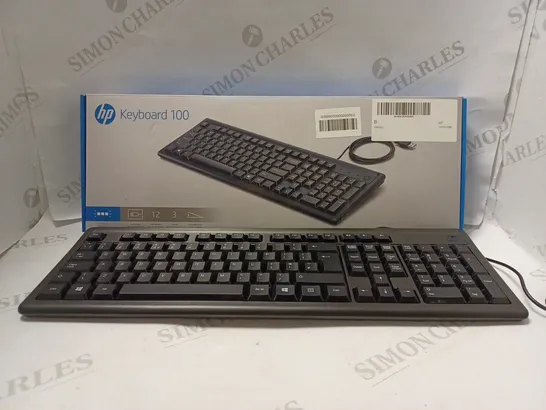 BOX OF APPROX 5 HP 100 WIRED KEYBOARDS IN BLACK