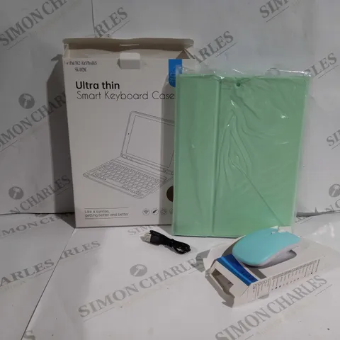 2 BOXED ITEMS TO INCLUDE ULTRA THIN SMART KEYBOARD CASE FOR IPAD 10.2/AIR3/PRO10.5 AND WIRELESS MOUSE