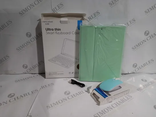 2 BOXED ITEMS TO INCLUDE ULTRA THIN SMART KEYBOARD CASE FOR IPAD 10.2/AIR3/PRO10.5 AND WIRELESS MOUSE