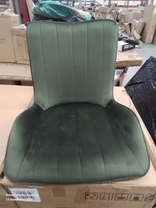 BOXED PAIR OF OLIVE GREEN SIDE/DINING CHAIRS 