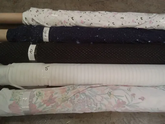 CAGE OF 10 ASSORTED KNIT PRINT FABRIC ROLLS