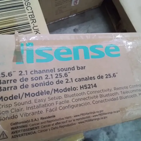 BOXED HISENSE 25.6" 2.1 CHANNEL SOUNDBAR HS214