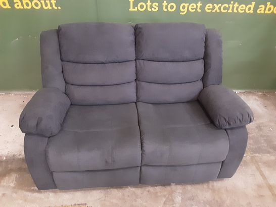 DESIGNER GREY FABRIC 2-SEATER SOFA - MANUAL RECLINE