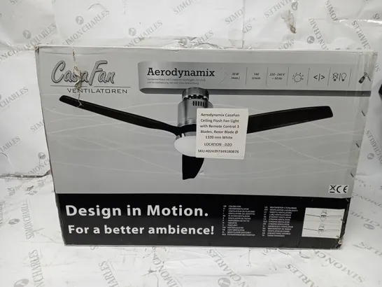 BOXED AERODYNAMIX CASEFAN CEILING FLUSH FAN LIGHT  