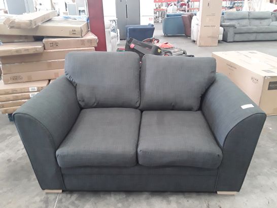 DESIGNER GREY FABRIC TWO SEATER SOFA