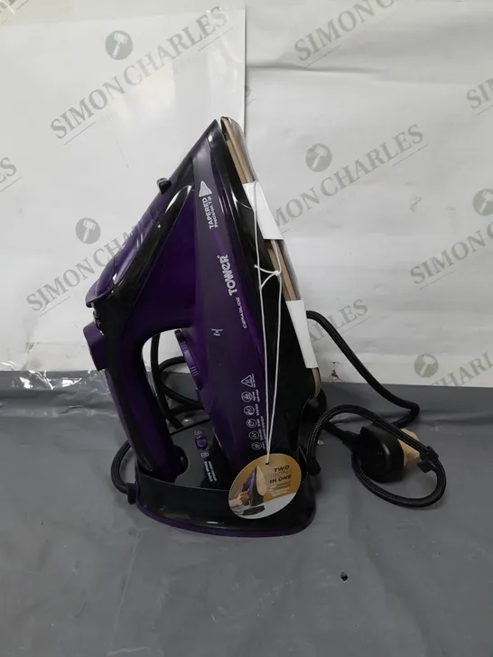 BOXED TOWER 2 IN 1 CERAGLIDE CORD/CORDLESS STEAM IRON 2400 WATT PURPLE