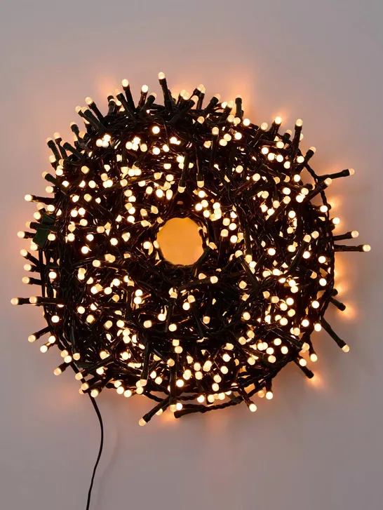 1000 WARM WHITE GLOW WORM CHRISTMAS LIGHTS