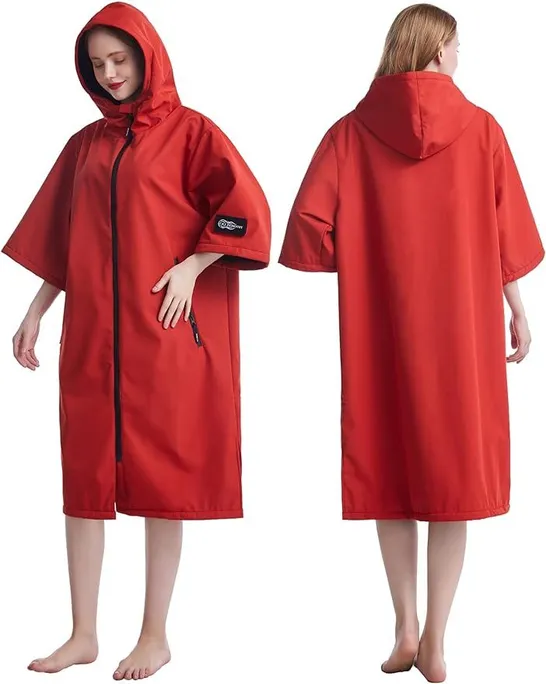 BAGGED AONYIYI UNISEX ADULT CHANGING ROBE WITH FLEECE FABRIC - RED (1 ITEM)