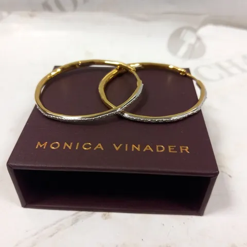 BOXED MONICA VINADER GOLD HOOP EARRINGS