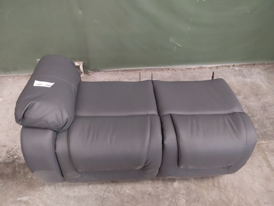 DESIGNER GREY LEATHER MANUAL RECLINING 2 SEATER BASE SECTION