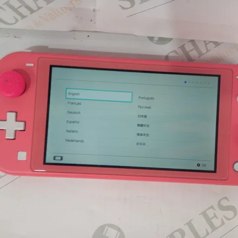 NINTENDO SWITCH LITE HANDHELD GAMES CONSOLE IN PINK