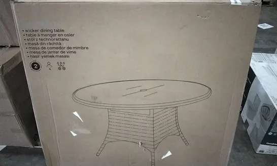 BOXED HAMILTON WICKER DINING TABLE 