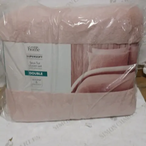 BRAND NEW SUPER SOFT FAUX FUR DUVET SET - DOUBLE - PINK 