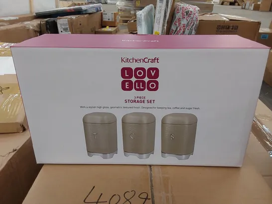 BOXED LEVELLO 3 PIECE COFFEE, TEA & SUGAR STORAGE SET