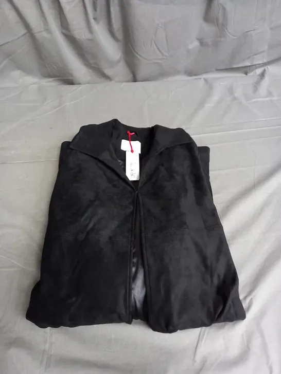 BEN DE LISI SUED COAT IN BLACK SIZE UK 12