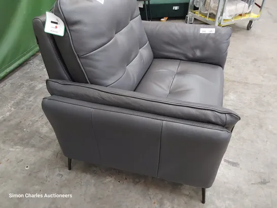 QUALITY ITALIAN DESIGNER BOLZANO POWER RECLINING EASY CHAIR DARK GREY LEATHER 