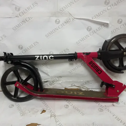 ZINC BIG WHEELED FOLDING CRUISE SCOOTER - RED