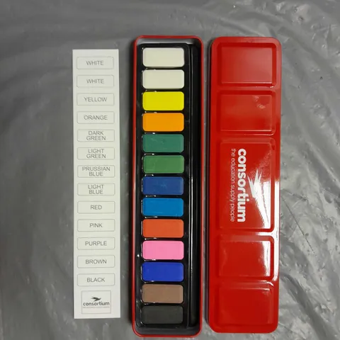 CONSORTIUM BOX OF APPROX 20 WATERCOLOUR TINS