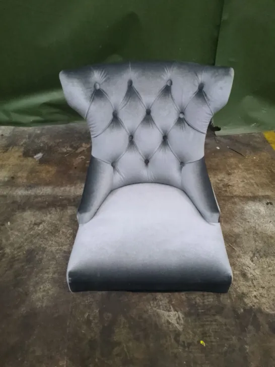 GREY FABRIC DINING CHAIR (NO LEGS)