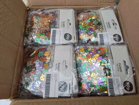 PALLET CONTAINING 78 BOXES OF BRAND NEW METALLIC NO18 CONFETTI - 144 PIECES PER BOX / APPROX TOTAL 11,232